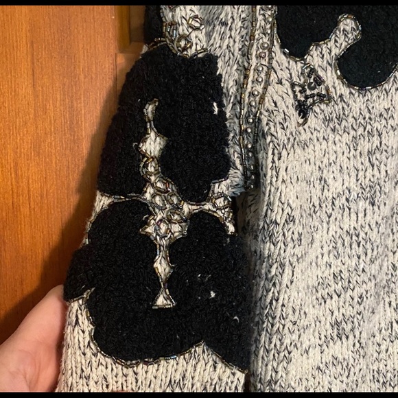 Anthropologie Knitted & Knotted Beaded Cardigan S - Picture 6 of 8